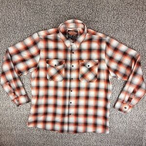 Dixxon Flannel Co “The Eagle” Plaid Button Up Shirt Mens 2XL Orange Black Gray